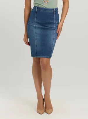 Streetwear Fan Night Out Blue Denim Amie Midi Skirt