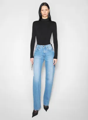 Active Look blue laced-up straight leg jeans
