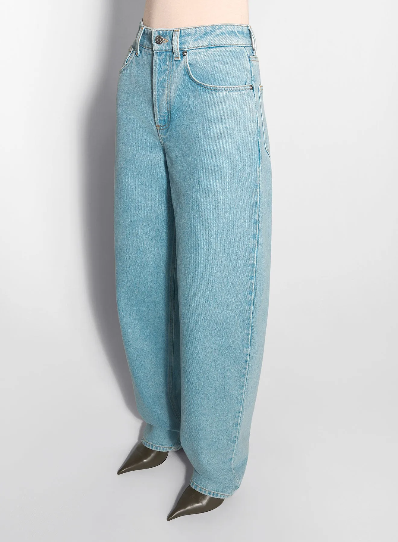 blue laced-up wide-leg jeans All-Purpose Comfort