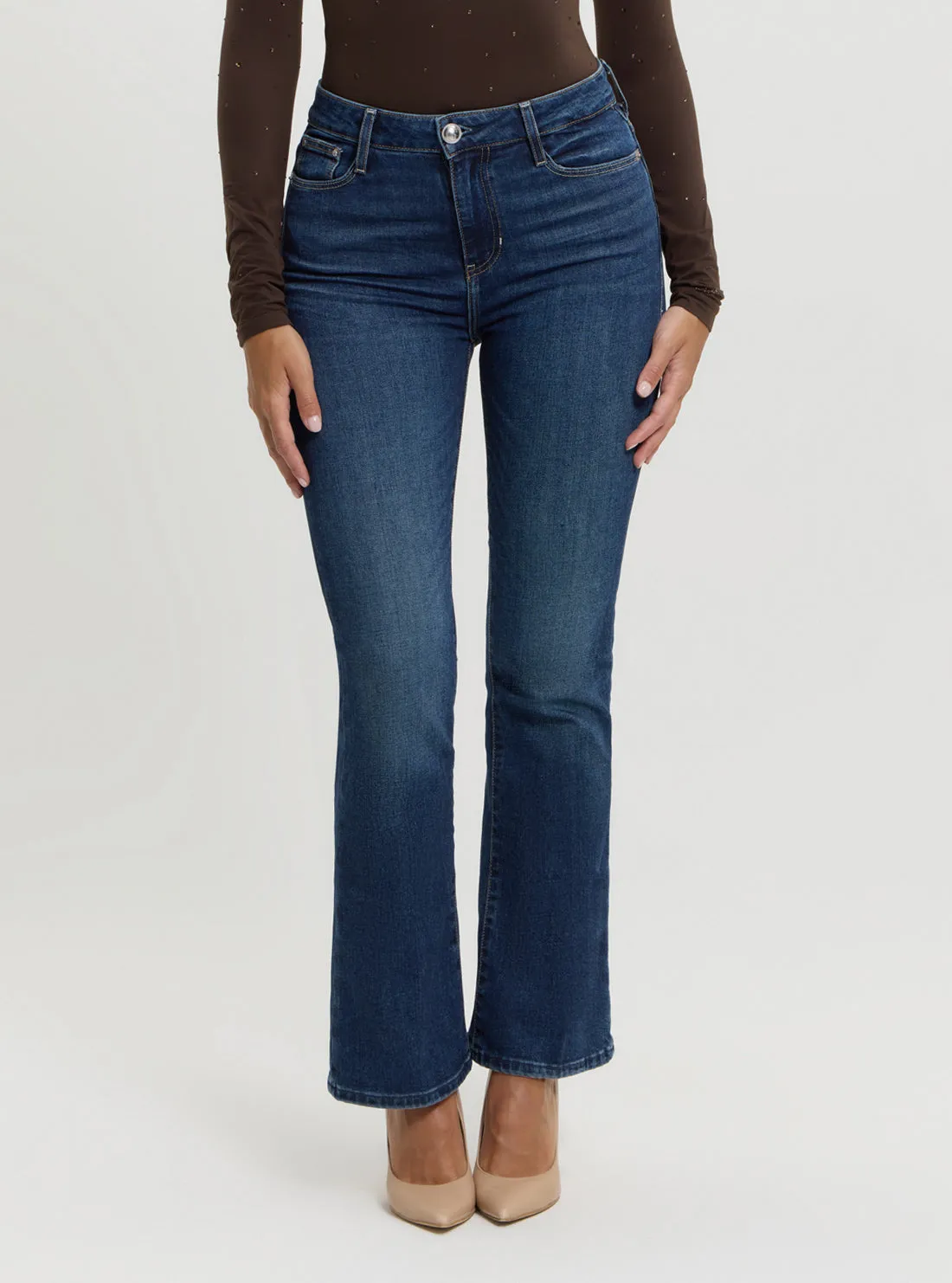 Blue Sexy Flare High Rise in Dark Wash Daily Basic