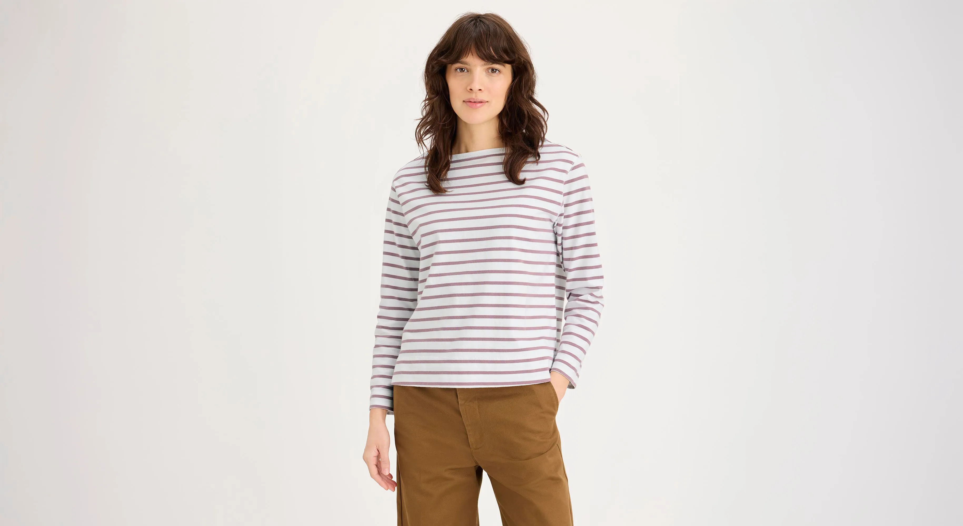 Boatneck Tee, Regular Fit Vintage Wash Effect