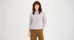 Boatneck Tee, Regular Fit Vintage Wash Effect