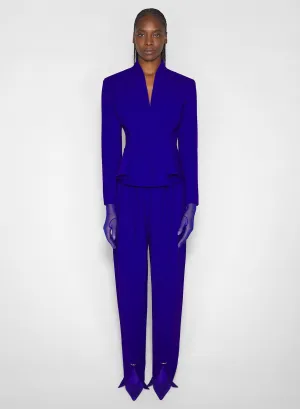 Crisp Design Day-to-Day Wear blue pierced loose tailored trousers