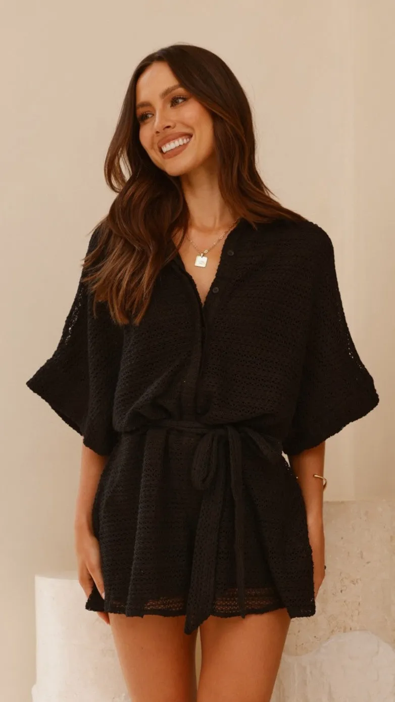 Carmen Playsuit - Black Versatile Clothing CoolingChannelFabric
