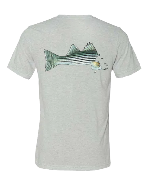 Comfortable Stretch Massachusetts Striper Tri blend T-Shirt | Grey