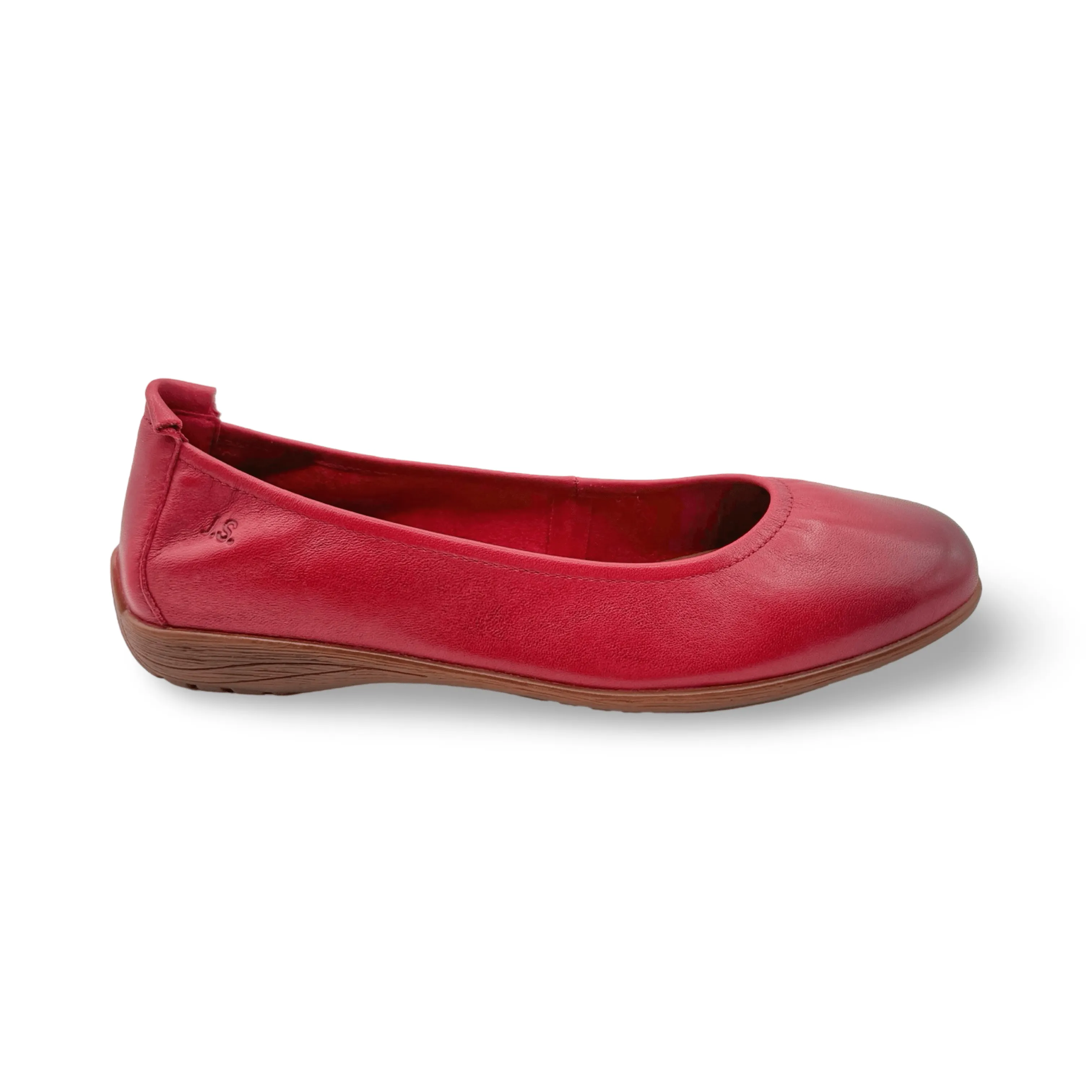 Long Walk Fenja Red Leather Flat