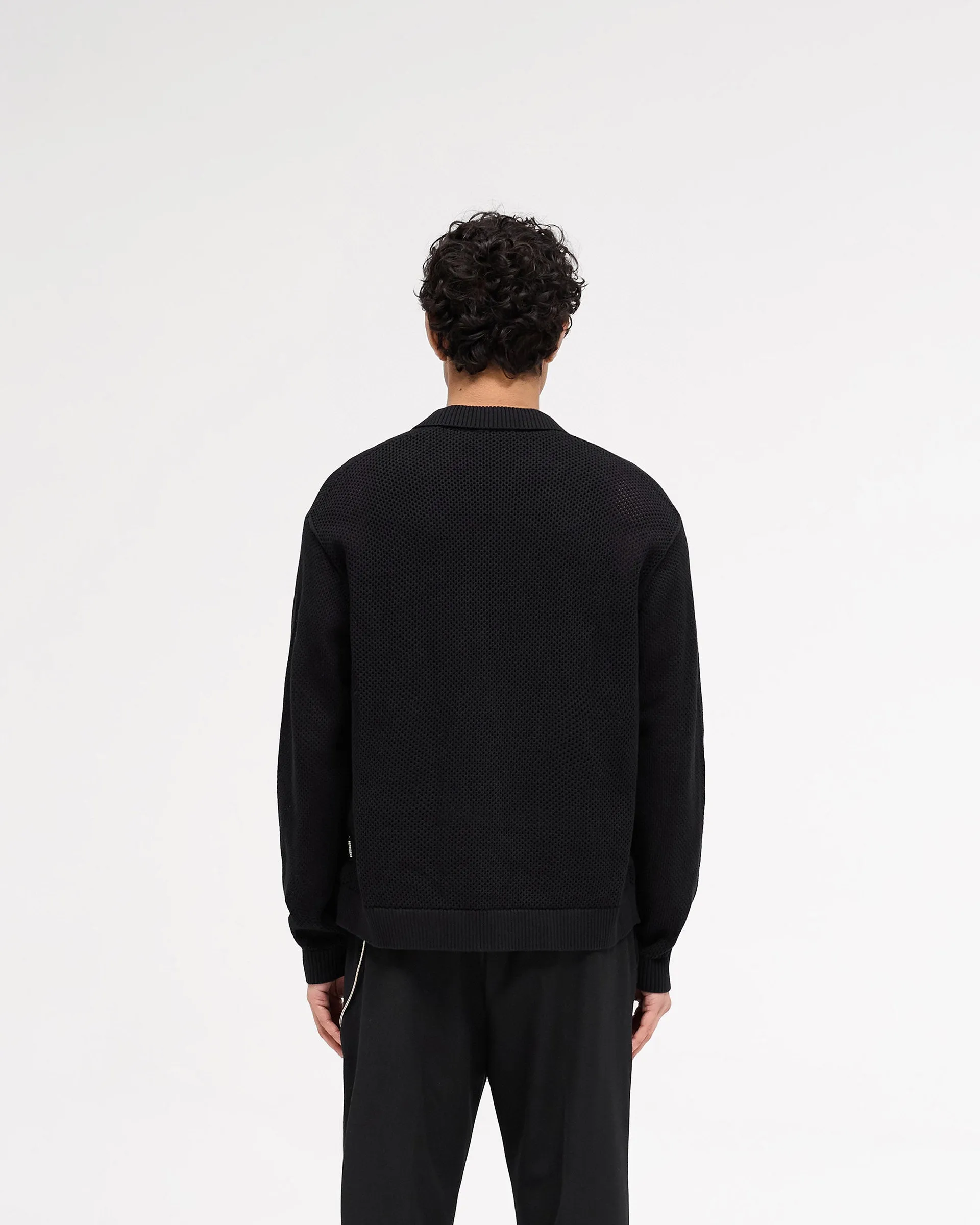Carry Ease Long Sleeve Mesh Knit Shirt - Jet Black