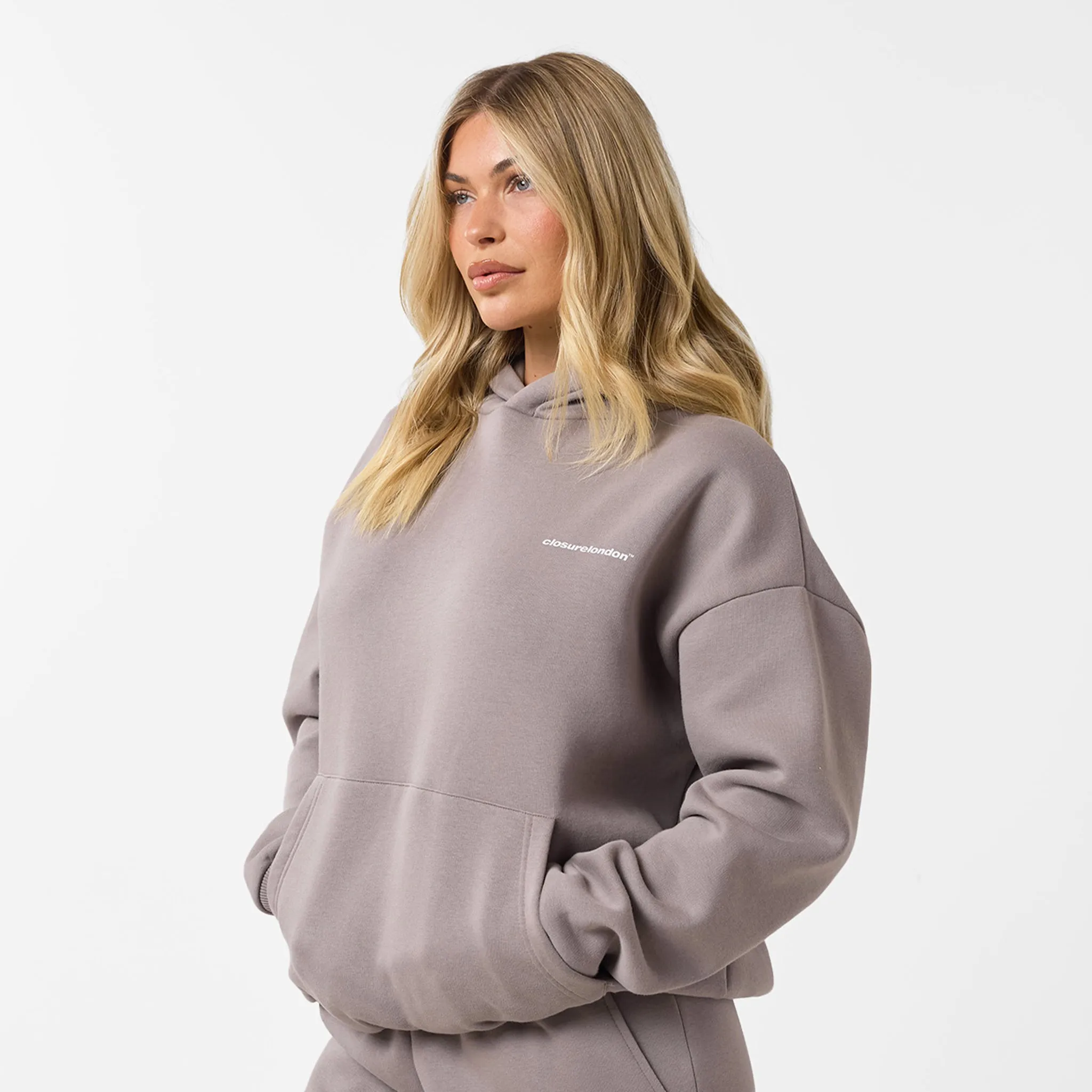 Core Logo Hoodie | Pebble Cozy Comfort Brunch Outfit