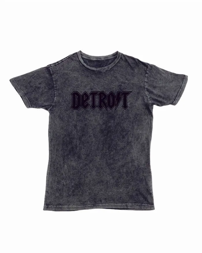 Ink Detroit Lightning Mineral Wash T-Shirt - Black SkinFriendlyFibers Stone Wash Process