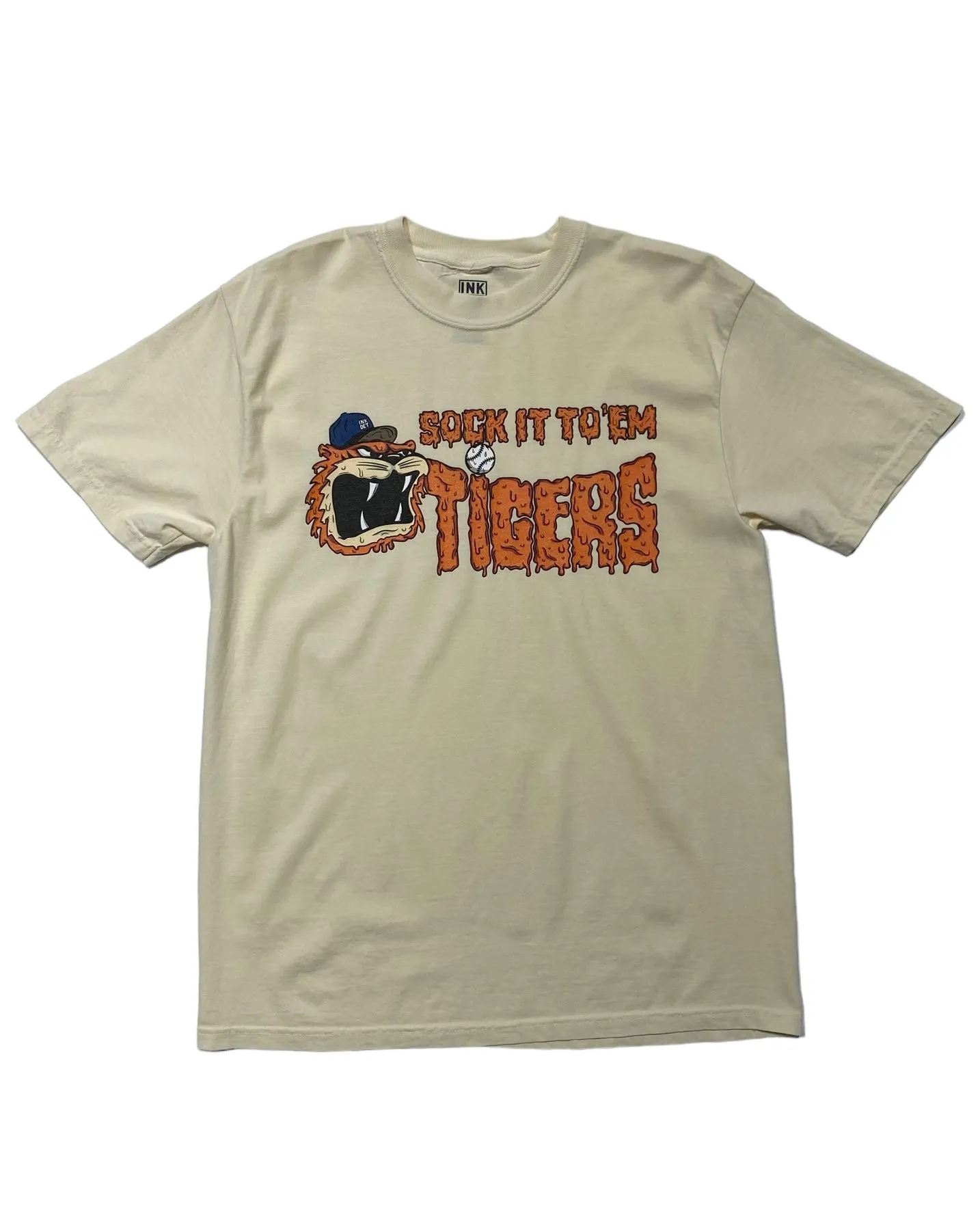 EcoFriendlyDyes Ink Detroit - Sock it to'em Tigers - T-Shirt - Ivory