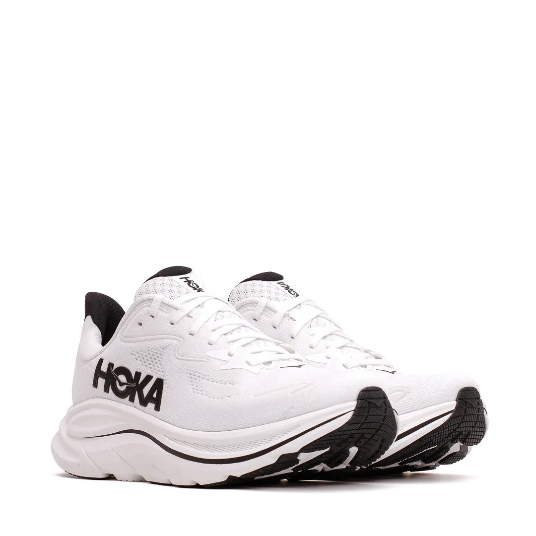 Hoka One One Men Clifton 10 White Black 1162030-WBLC foam running shoes