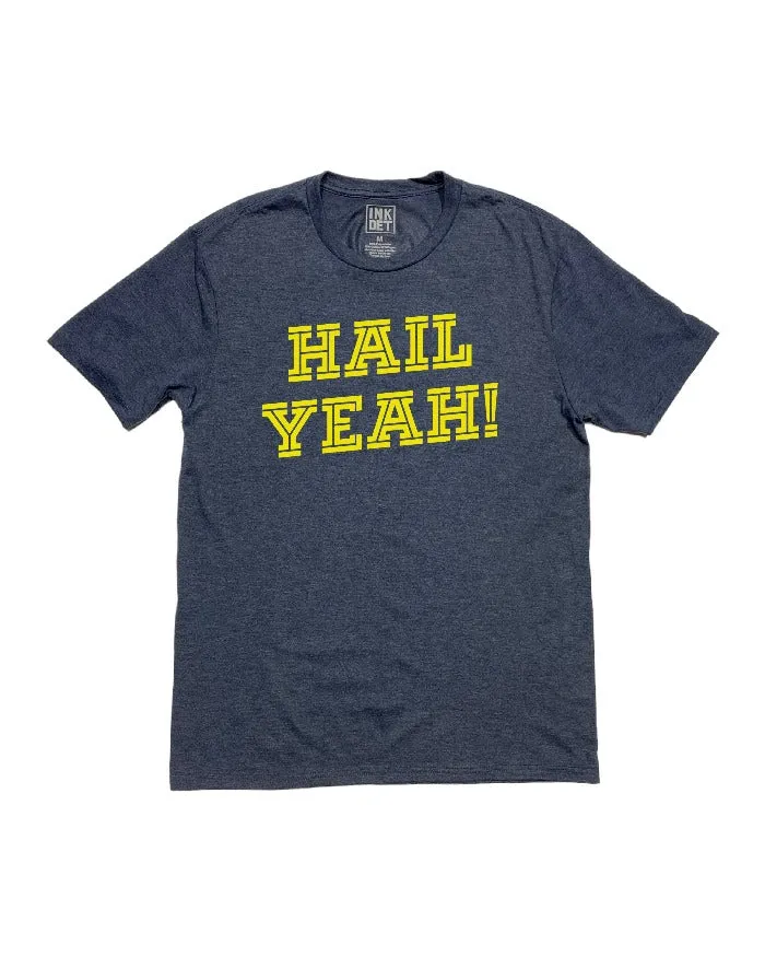 Breathable wear Ink Detroit Michigan HAIL YEAH! Tri Blend T-Shirt - Navy