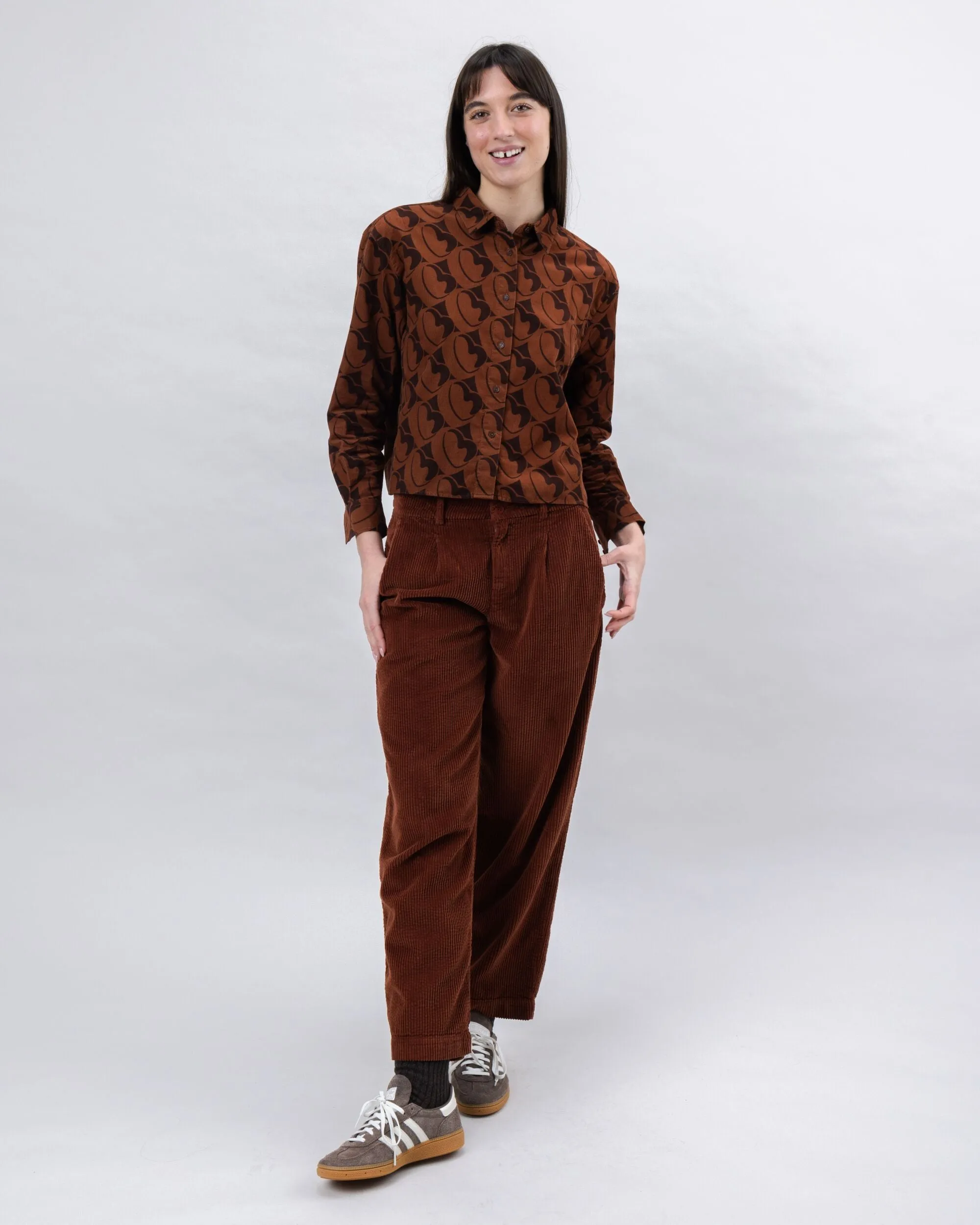 Elegant Bombon Babycord Boxy Blouse