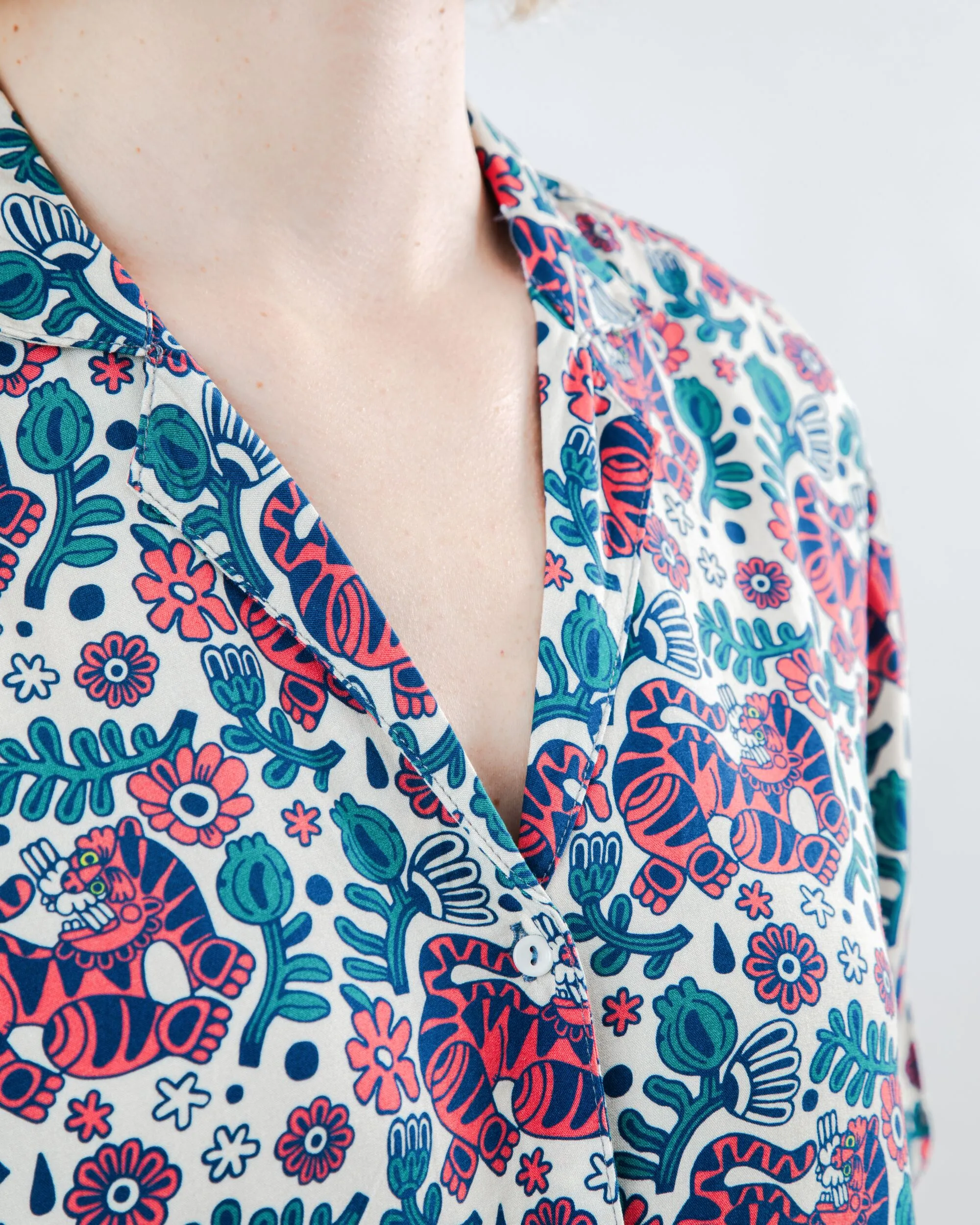 Asis Percales Tigris Aloha Blouse Ecru Casual Mode Breezy Comfort