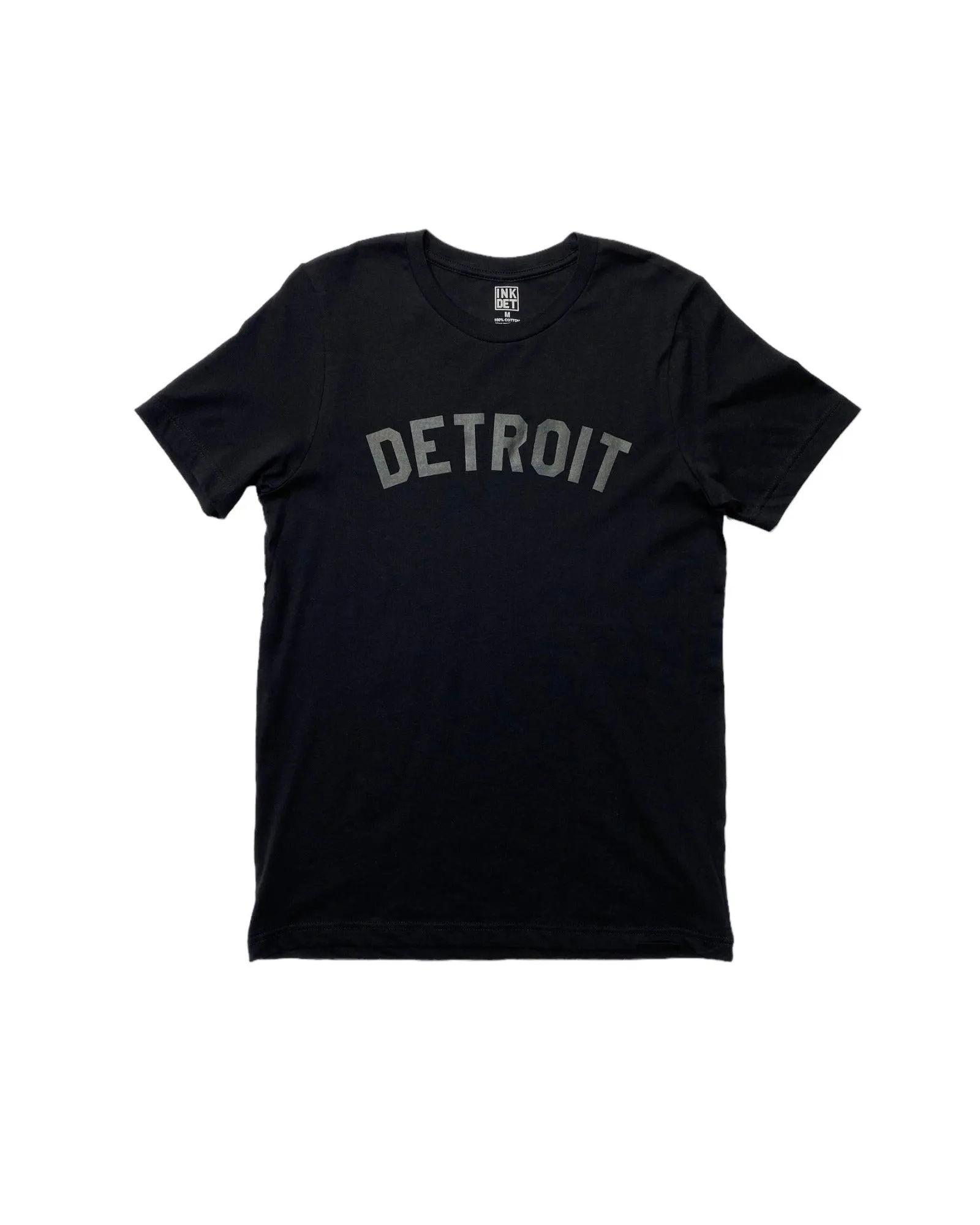 Quick Comfort Design Smooth Neckline Ink Detroit Classic T-Shirt - Black on Black