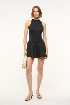 CREVASSE MINI DRESS | BLACK Fresh Tones Elegant Waistband Fit