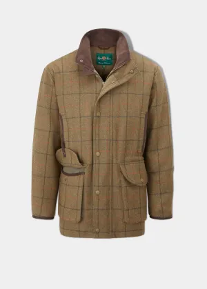 Waterproof Zipper Closure Combrook Men's Tweed Shooting Field Coat In Thyme - Shooting Fit