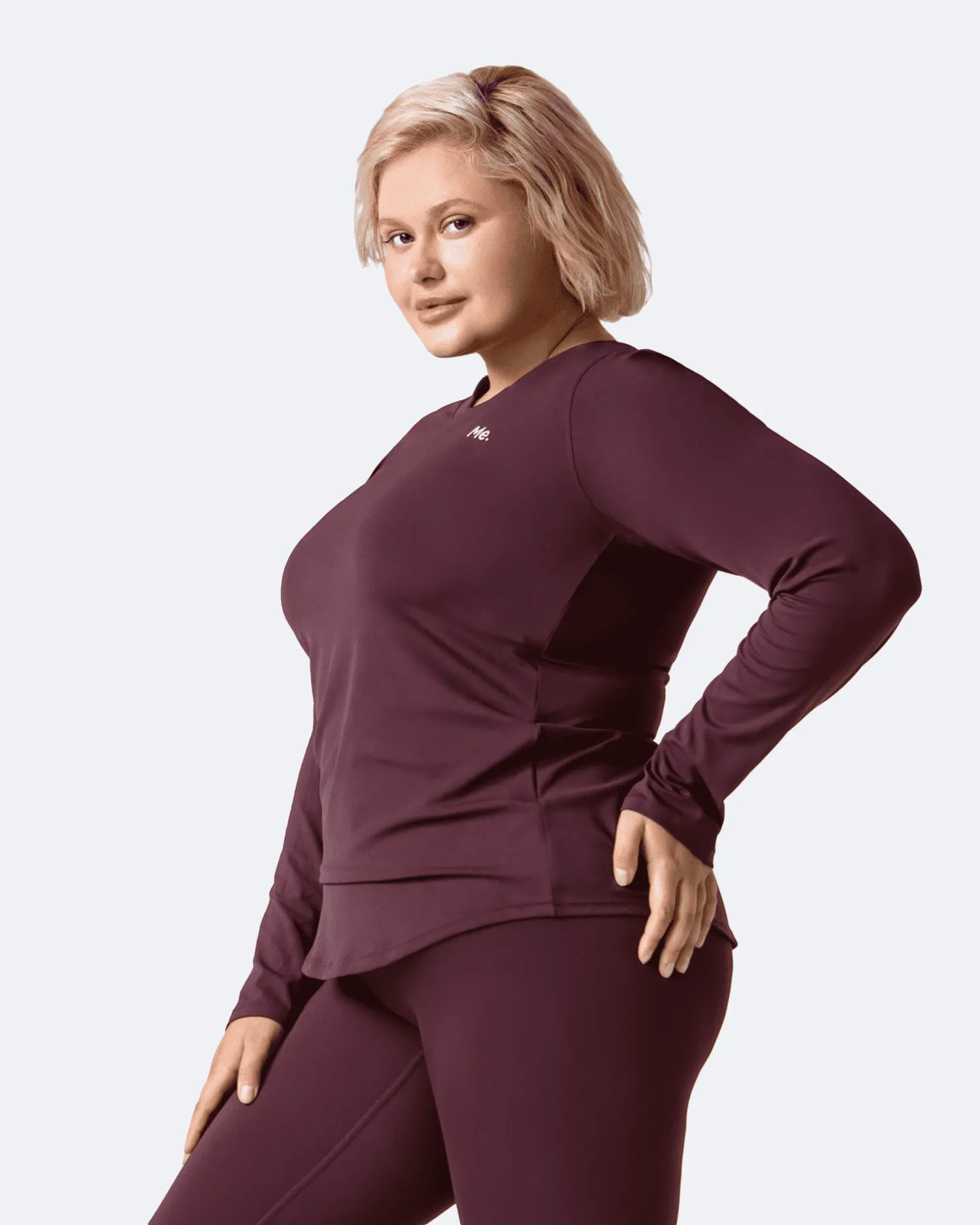 OversizedSilhouette Comfortable All Day Wear Burgundy Long Sleeve
