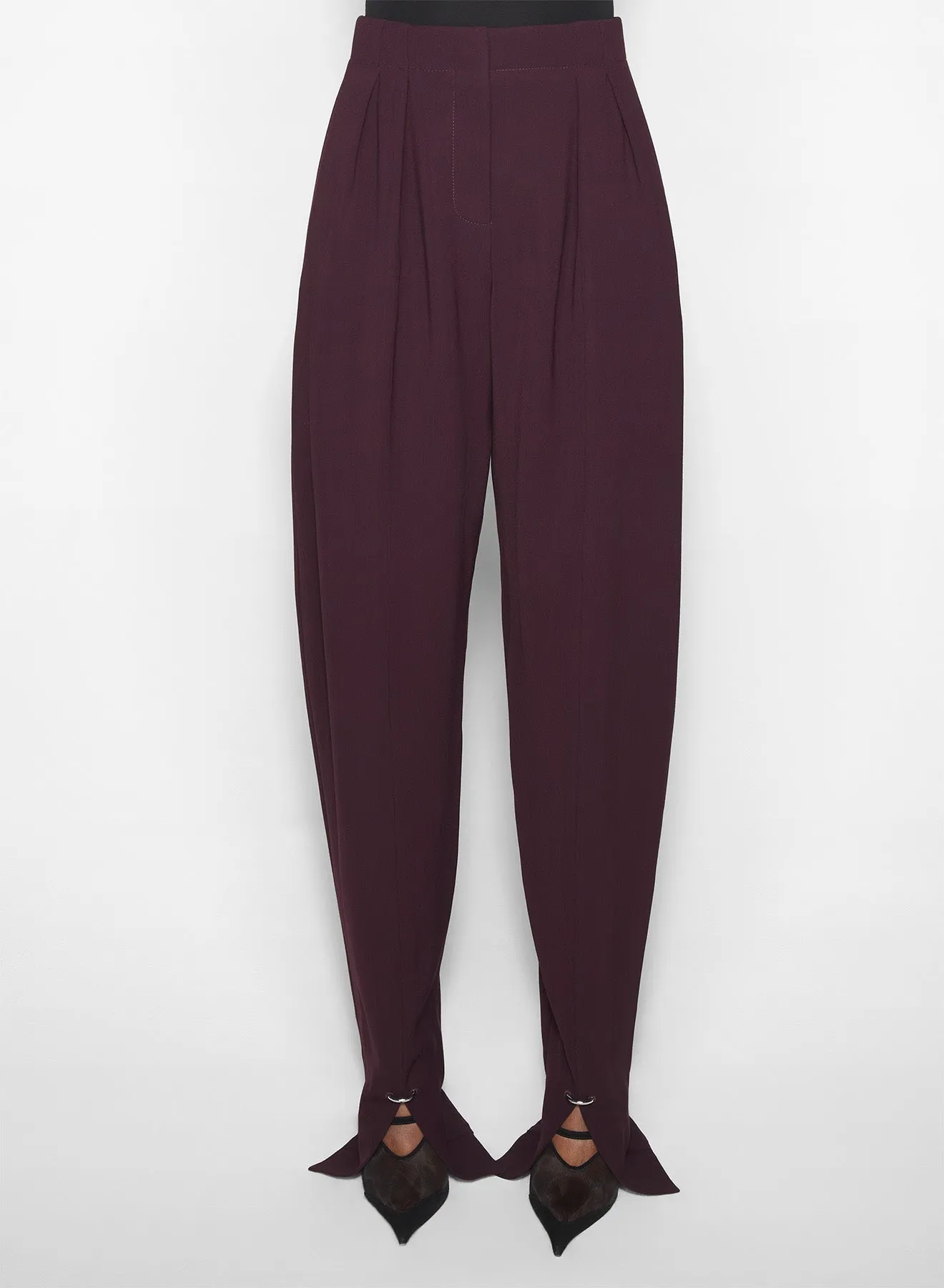 burgundy pierced loose tailored trousers All Day Comfort Timeless Style