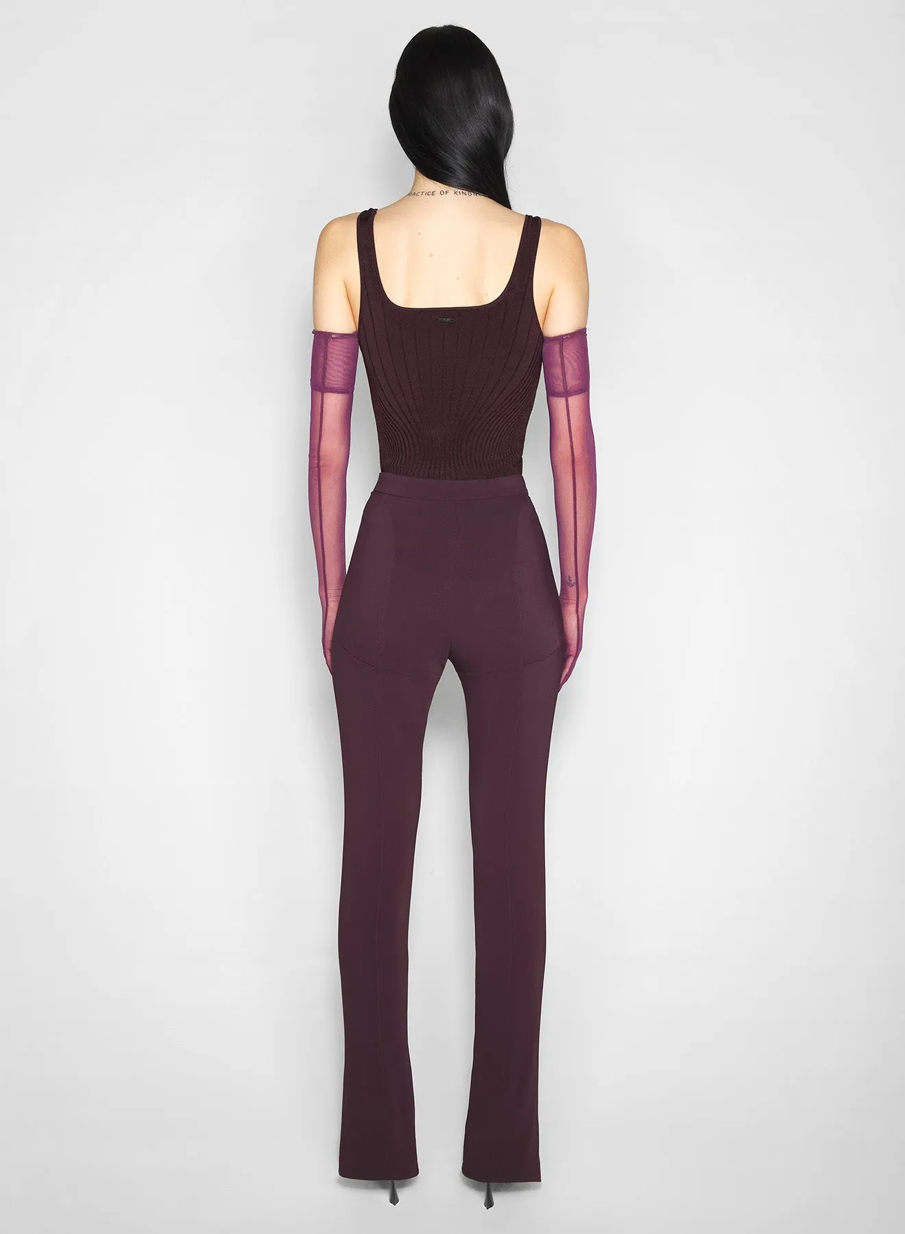 Flexible Comfort Flexible Durability burgundy pierced pants