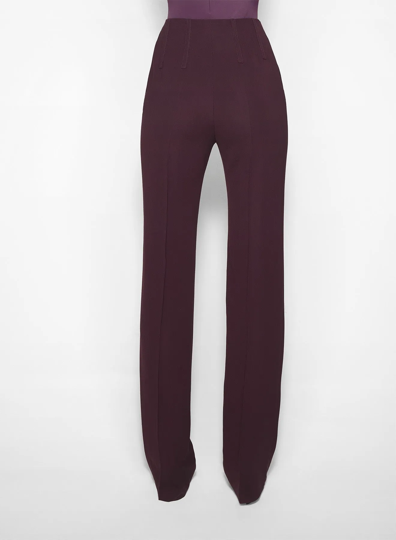 burgundy straight boned pants relaxed shape