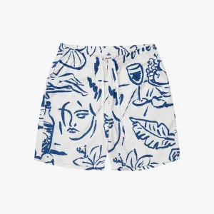 Tidal Shorts White/Cobalt Flexible Motion