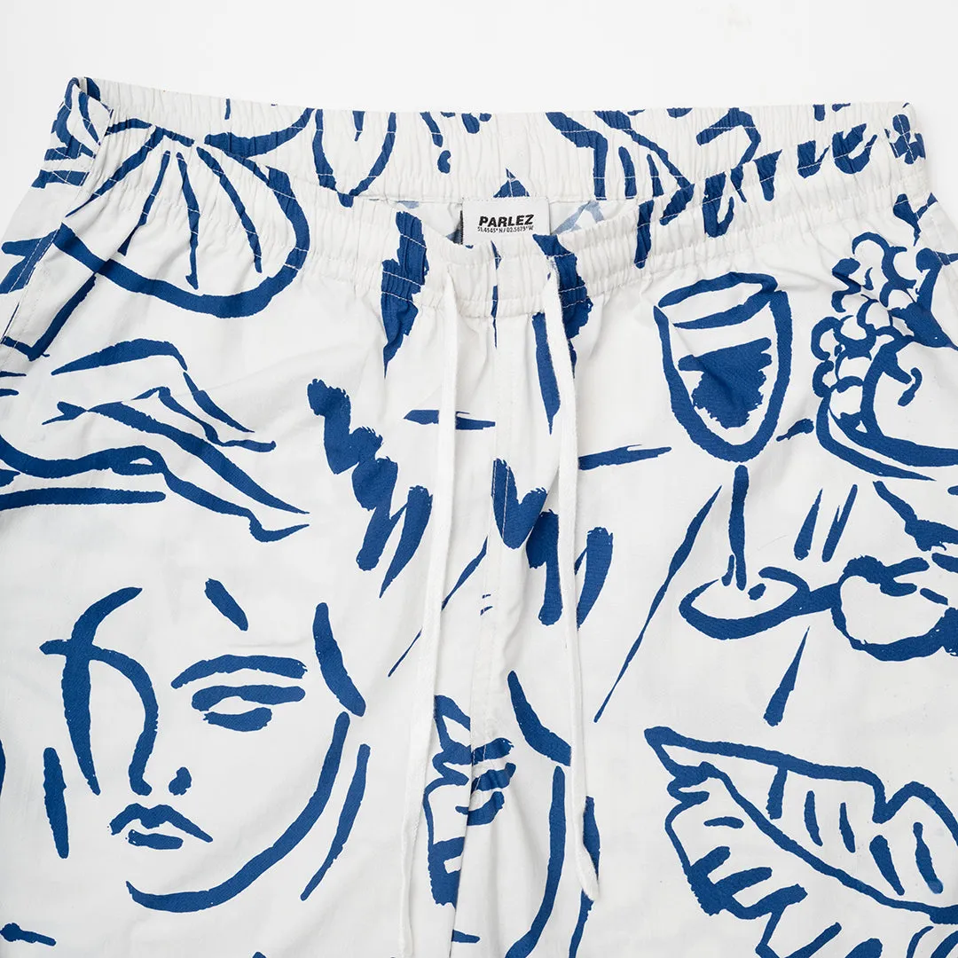 Slip Resistant Inner Grip Tidal Shorts White/Cobalt