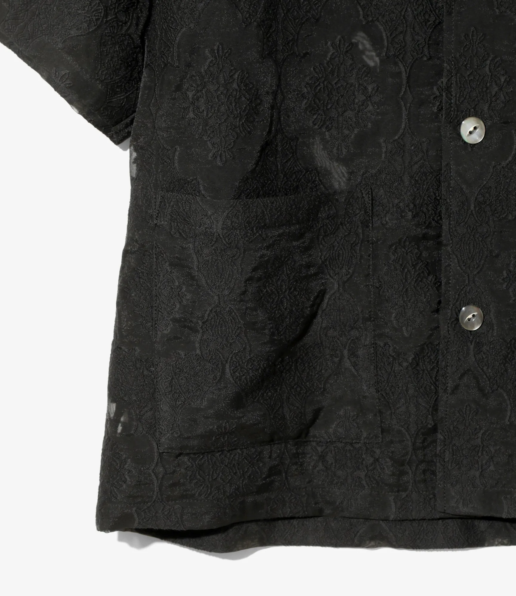 Functional Side Gussets OdorResistant Cabana Shirt ?C Black Victorian Sheer