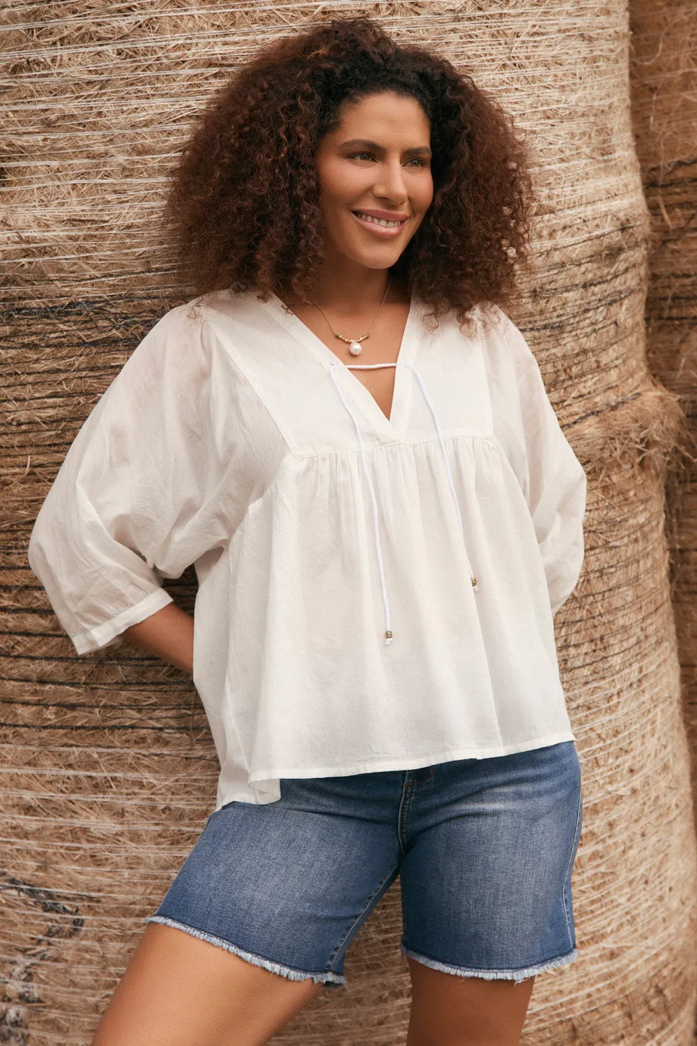 Relaxed Design Cairo Boho Blouse in White