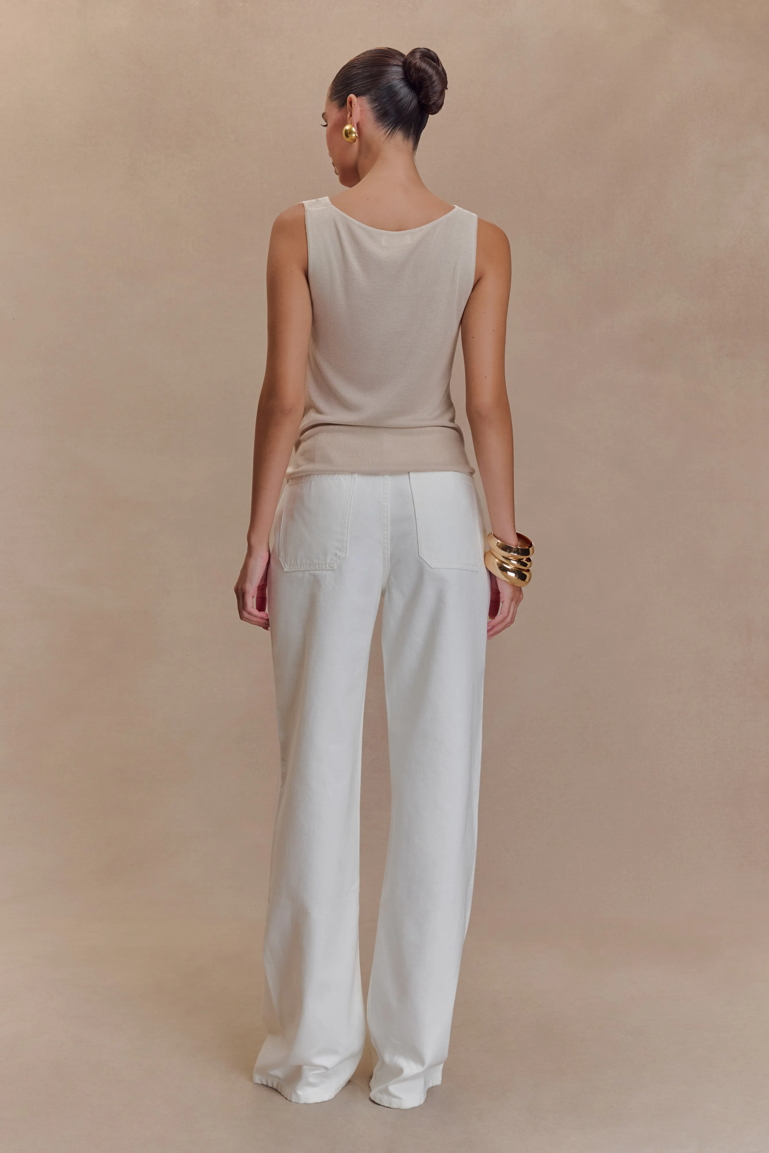 Caitlin Mid Rise Denim Jeans - White Travel Outfit Casual Stretch Travel Light