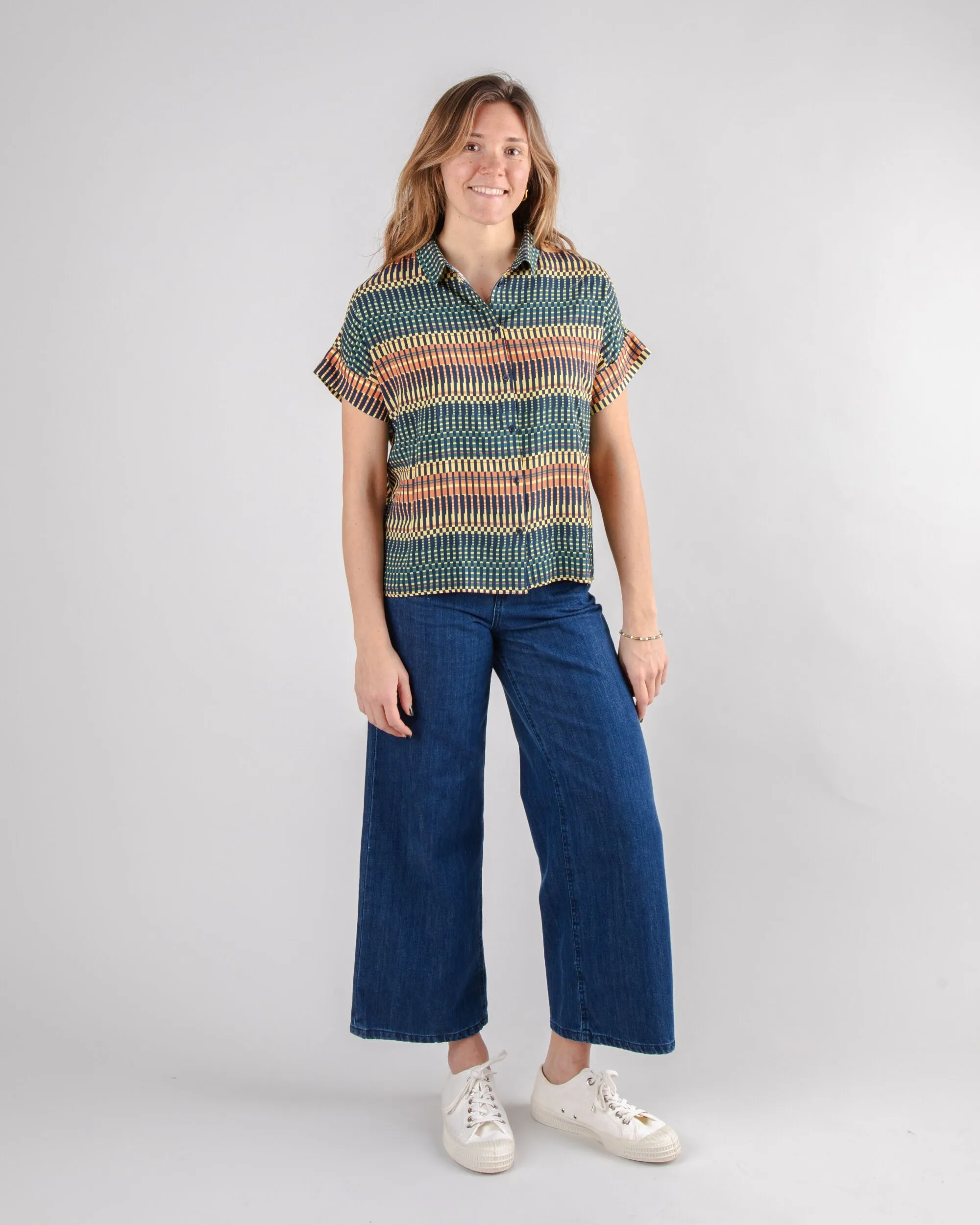 Calella Batwing Sleeve Blouse Navy Hypoallergenic Textile Drip Dry Fabric