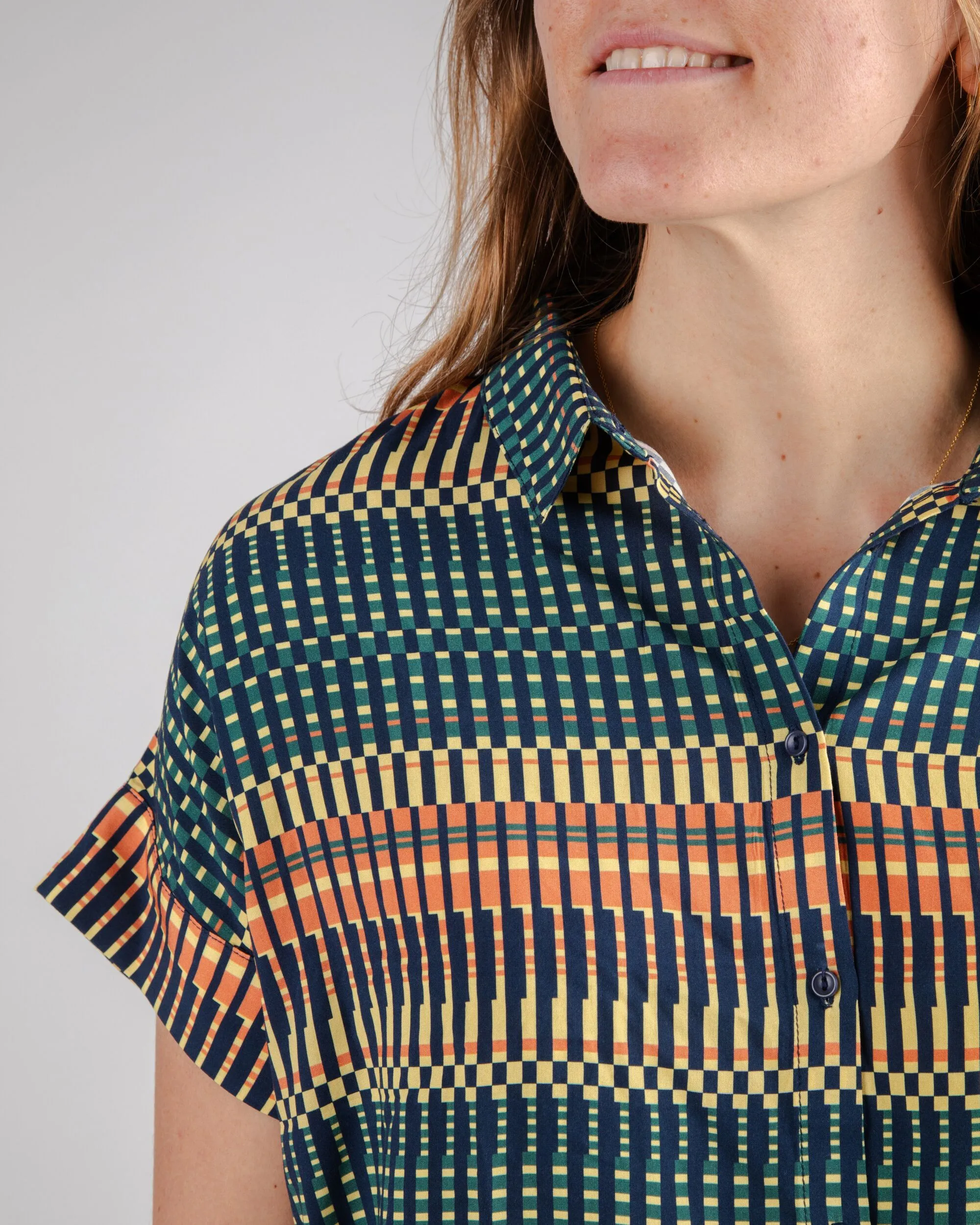 Smooth Seam Technology Calella Batwing Sleeve Blouse Navy