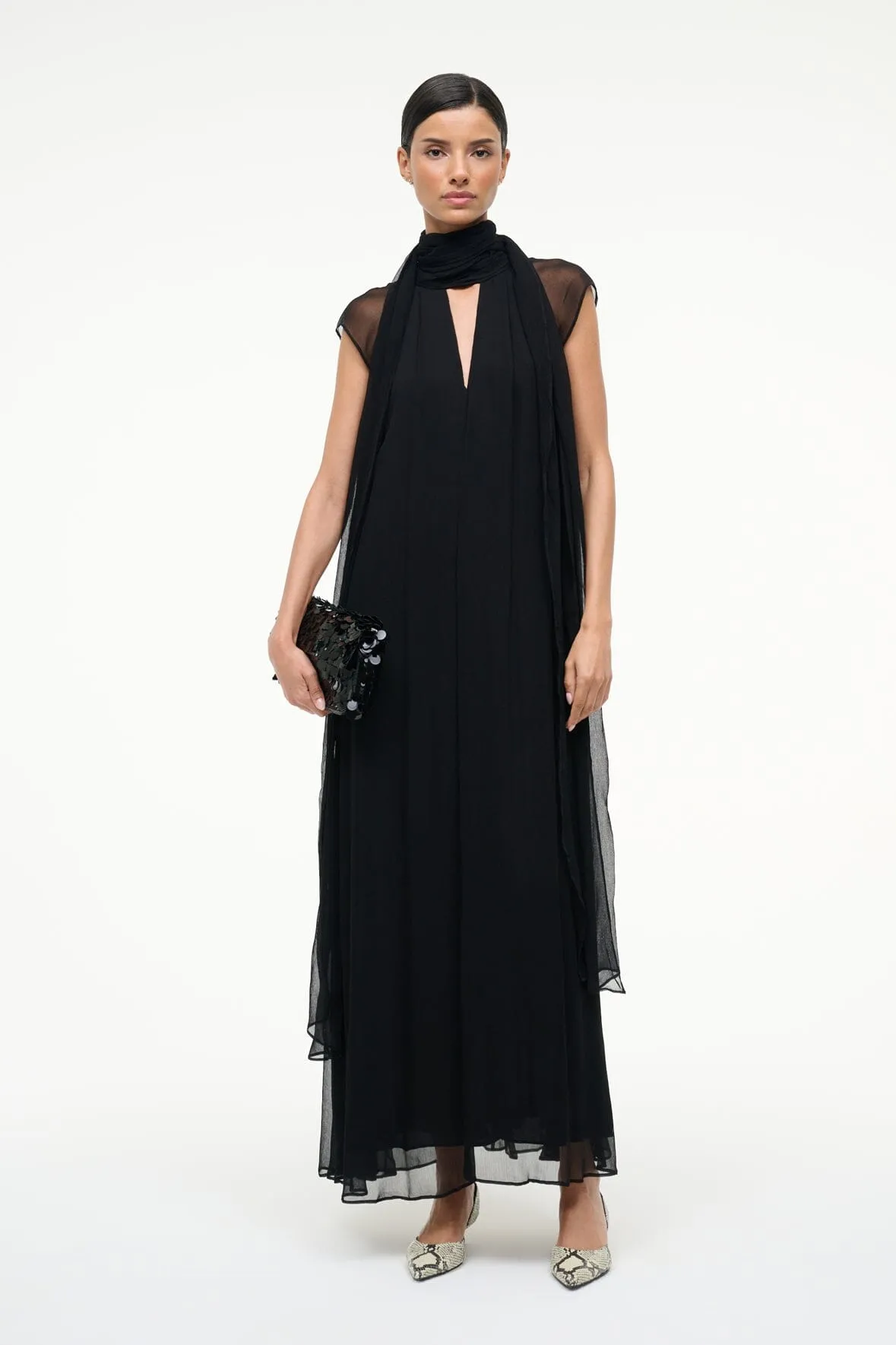 Silky Silhouette Euro Touch CAMILLA MAXI DRESS | BLACK