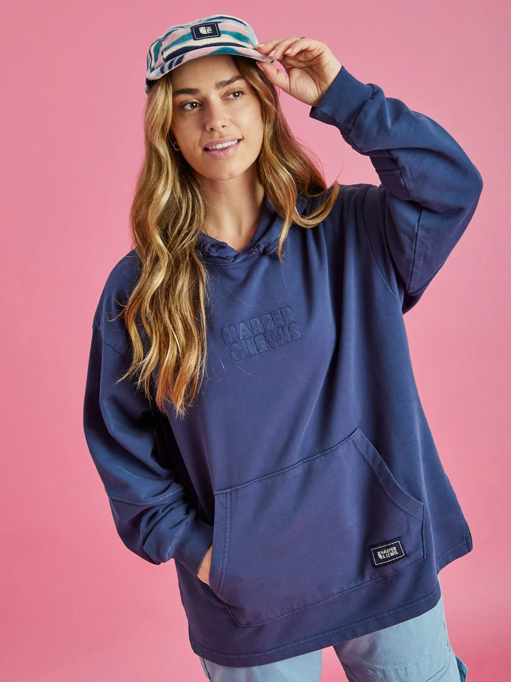 Camille Oversized Hoodie Navy Quick-Dry Tech school wear