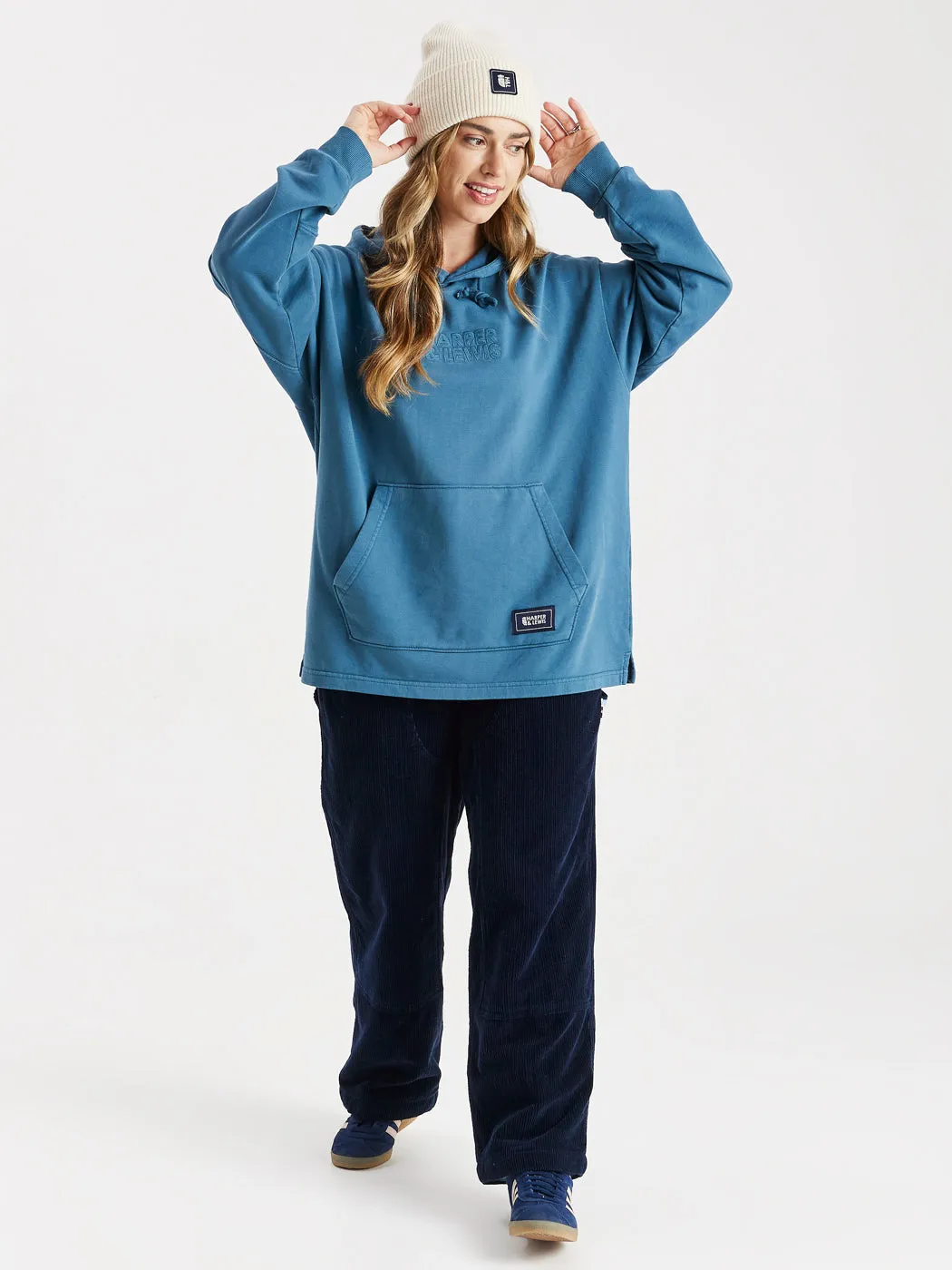 Camille Oversized Hoodie Petrol ring accents Home Wear