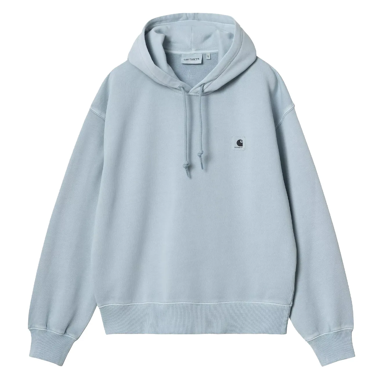 product group cooperation Breathable fabric Carhartt WIP Womens Hooded Nelson Sweat Dusty Ice Garment Dyed
