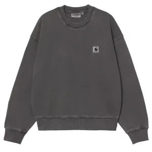 Floral Print Carhartt WIP Womens Nelson Sweatshirt Graphite Garment Dyed
