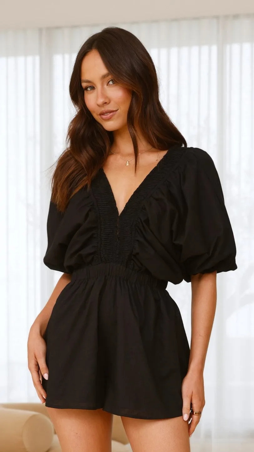 Carson Playsuit - Black Relaxing Design