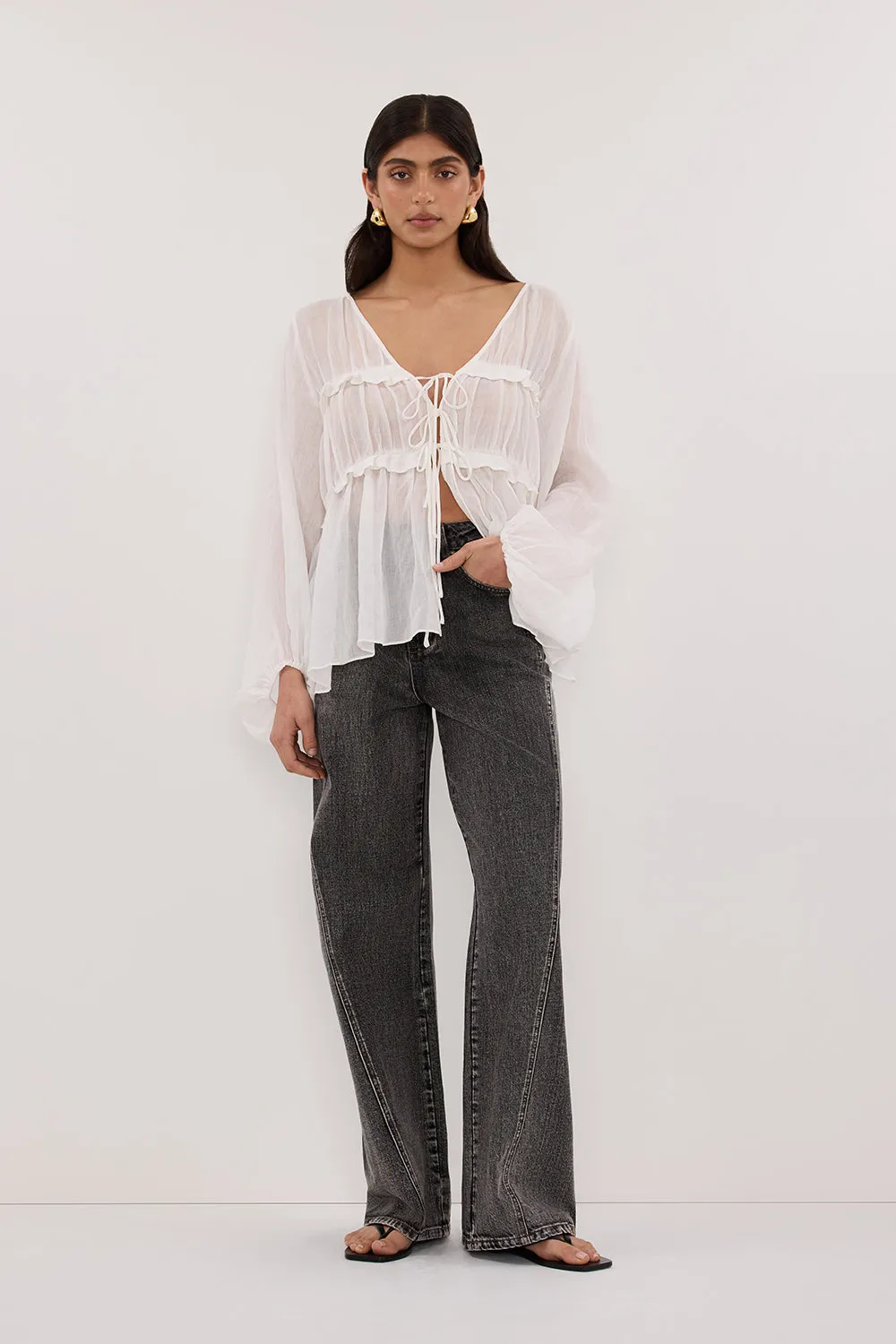 Beach Day Modern CARSON WASHED BLACK TALL WIDE LEG JEAN