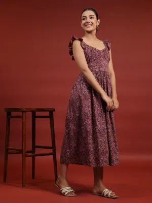 Style Option Comfort Mode Women's Printed Fit and Flare Dress