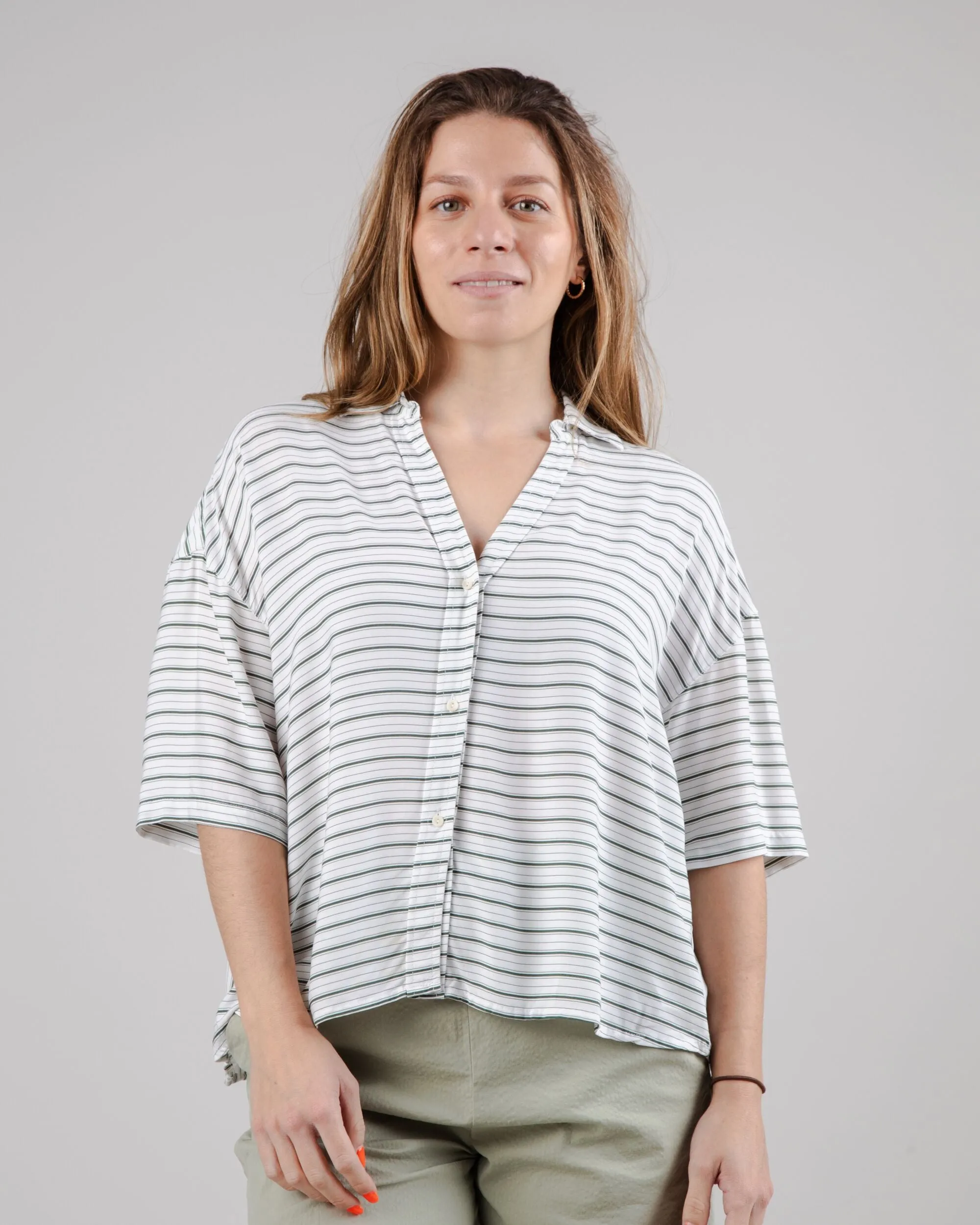 Mix Oversize Cropped Blouse Kale Active Flex Regular Fit
