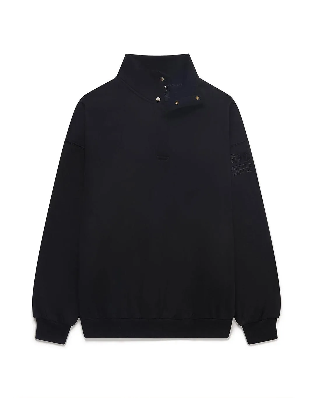 Snap Collar Sierra Sweatshirt in Black product formal casual harmony