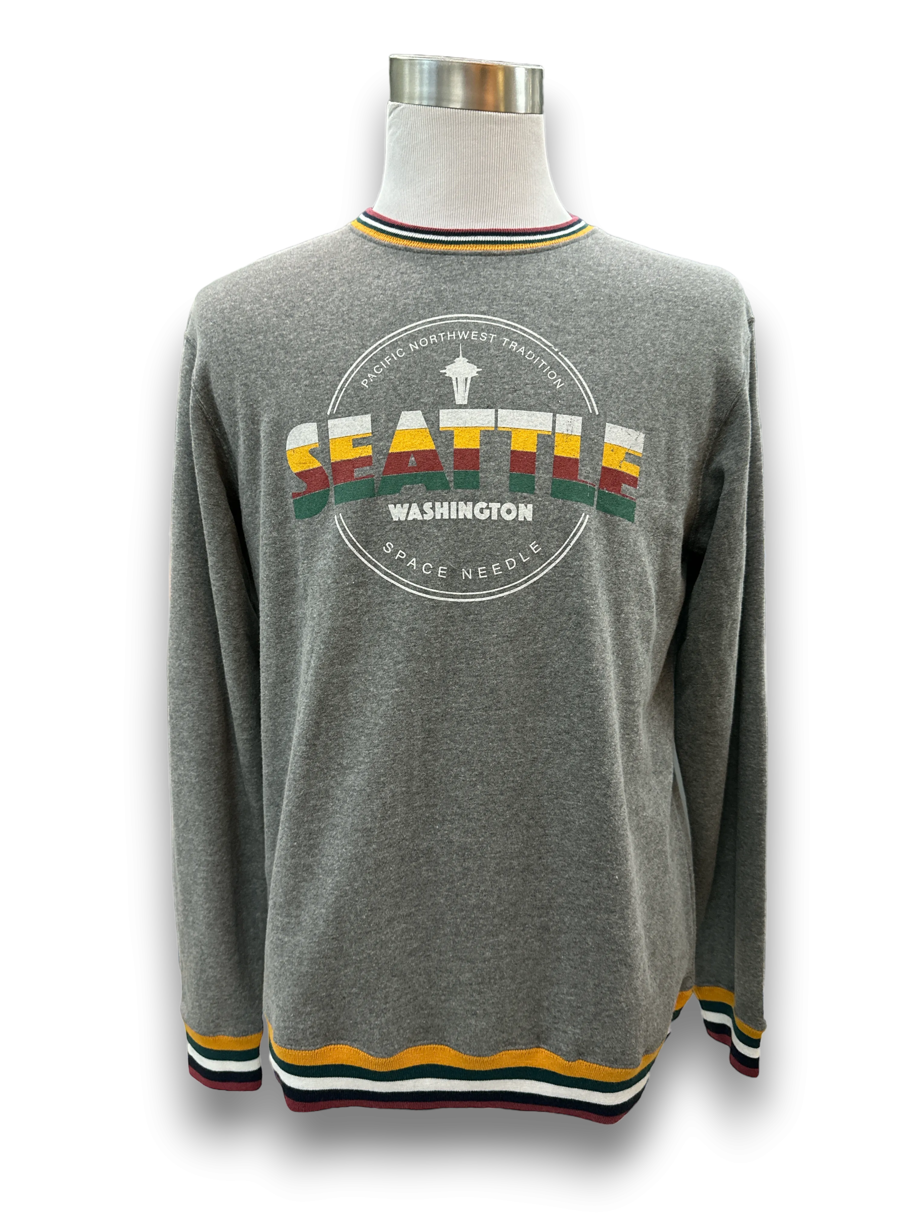 Seattle Stripe Crew Neck Sweatshirt Daily Bold