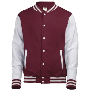 product pricing Varsity Jacket | BURGUNDY/HEATHER GREY