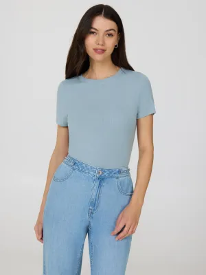 Ribbed Crew Neck T-Shirt Anti-pilling