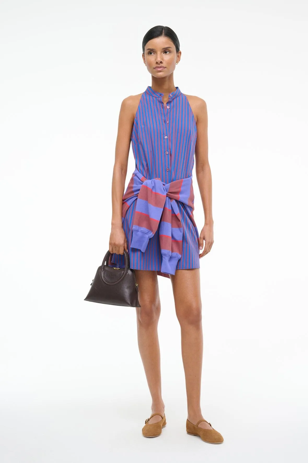 Natural Tones Stylish Layer SHIRLEY MINI DRESS | ATLAS STRIPE