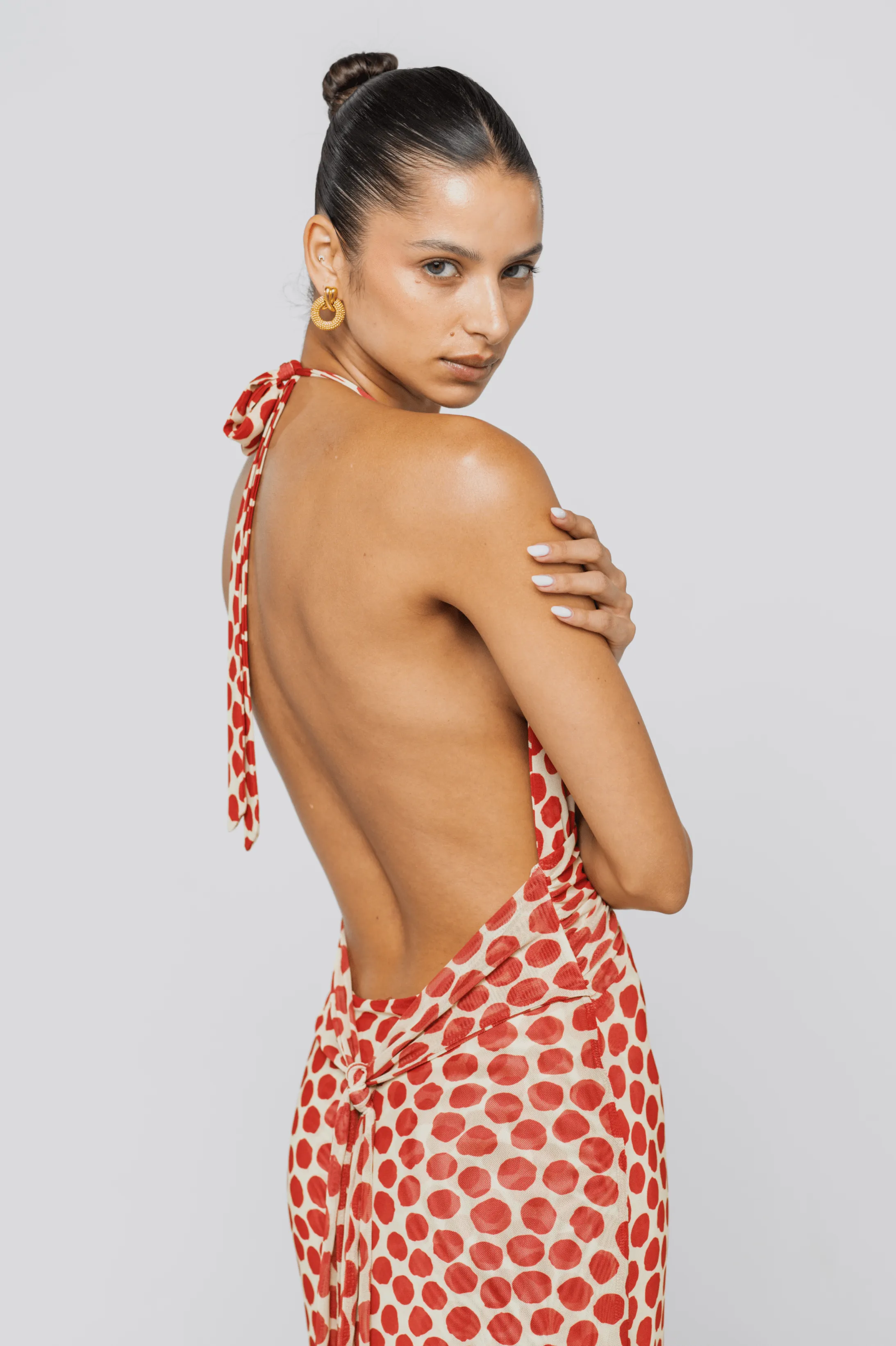 Chelsea Dress in Campari Water-resistant Smooth Lines