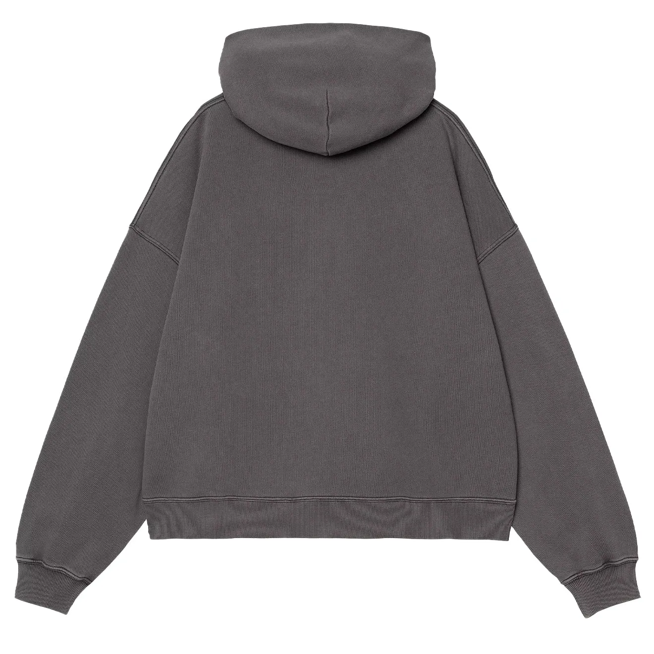 Carhartt WIP Womens Hooded Benton Sweat Black Garment Dyed Ribbed Cuffs