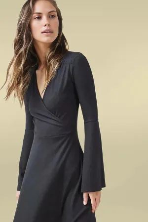 Bell Sleeve Wrap Dress Flawless Waistband Fall Ready