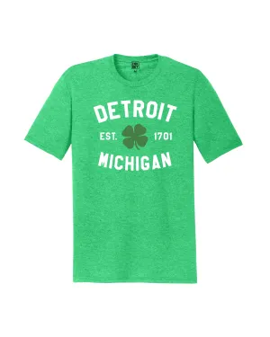 Ink Detroit - Detroit Michigan 1701 Cloverleaf - T-Shirt - Green Comfy Wardrobe Effortless Layer